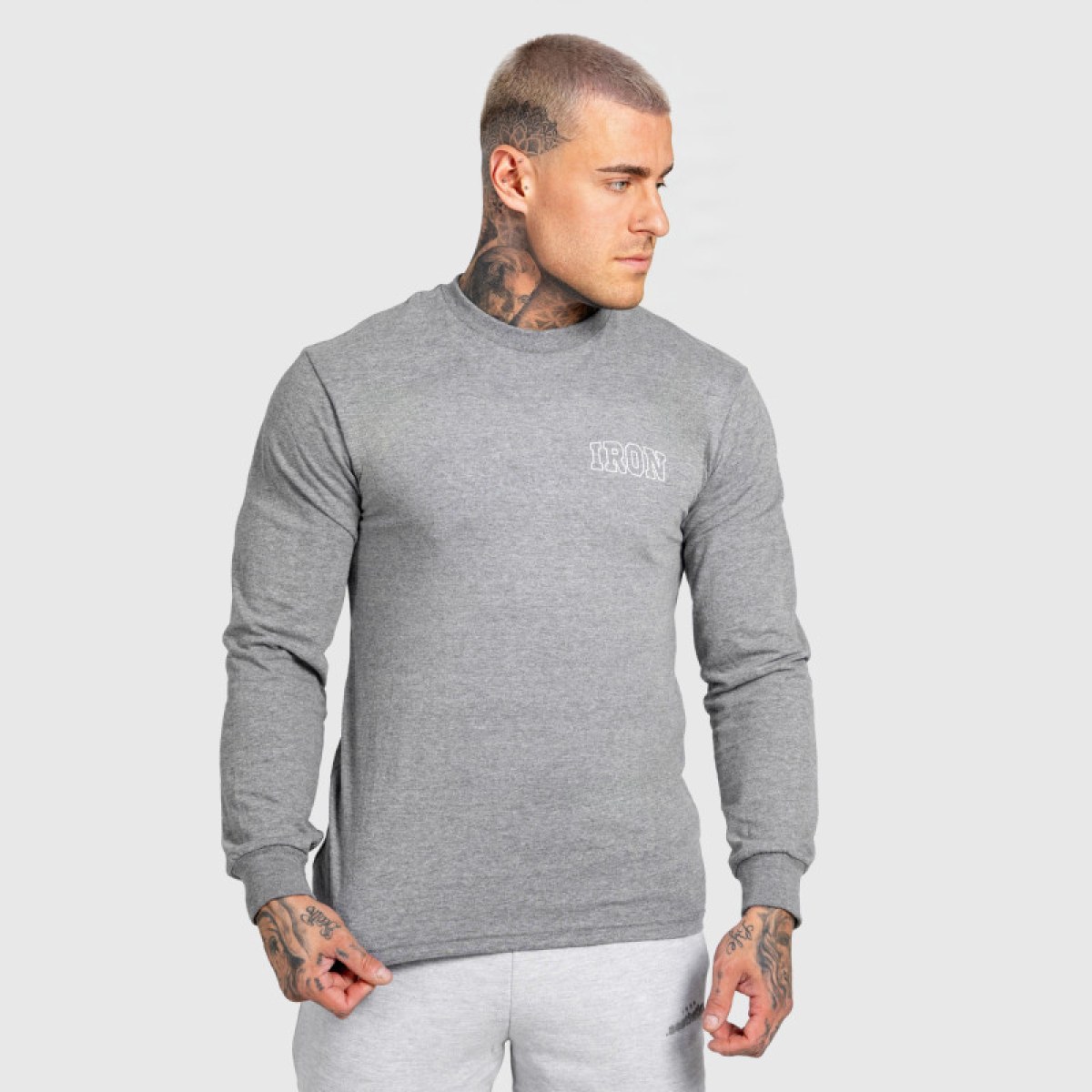 Pánske tričko s dlhým rukávom Iron Aesthetics Campus, sivé · záber 5