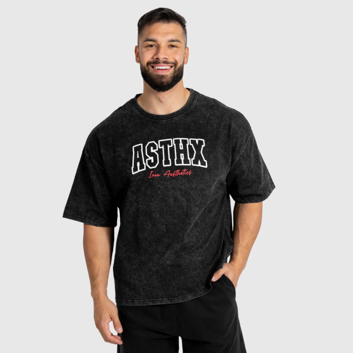 Pánske tričko Iron Aesthetics ASTHX, washed black · záber 4