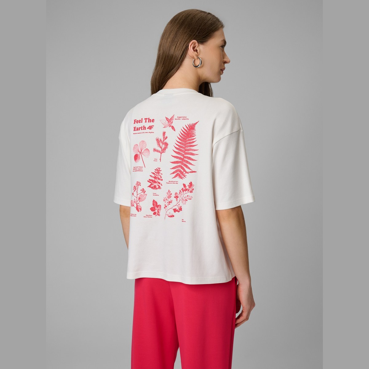 T-shirt regular s potlačou dámsky - biely · záber 8