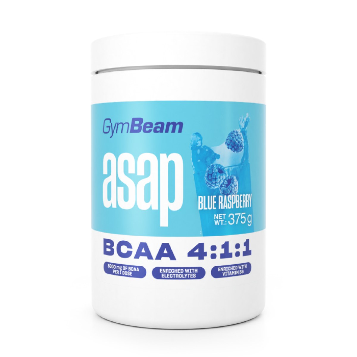GymBeam ASAP BCAA modrá malina · záber 1