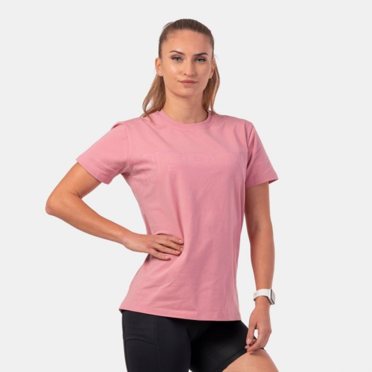NEBBIA Dámske tričko Invisible Logo Old Rose L · záber 1