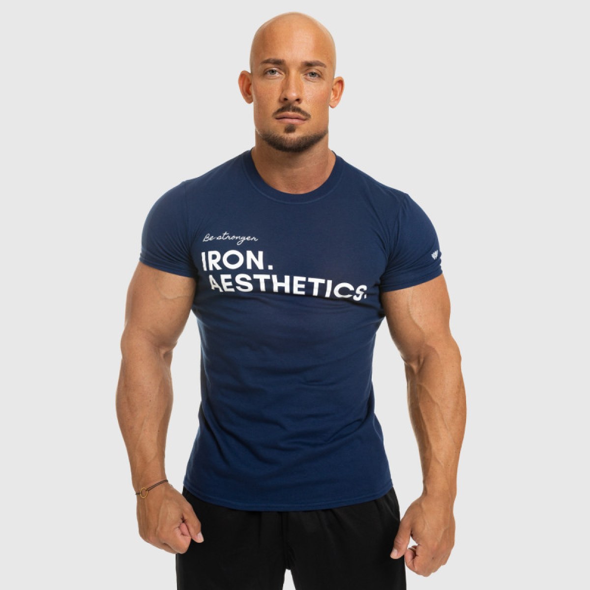 Pánske fitness tričko Iron Aesthetics Be Stronger, modré · záber 4