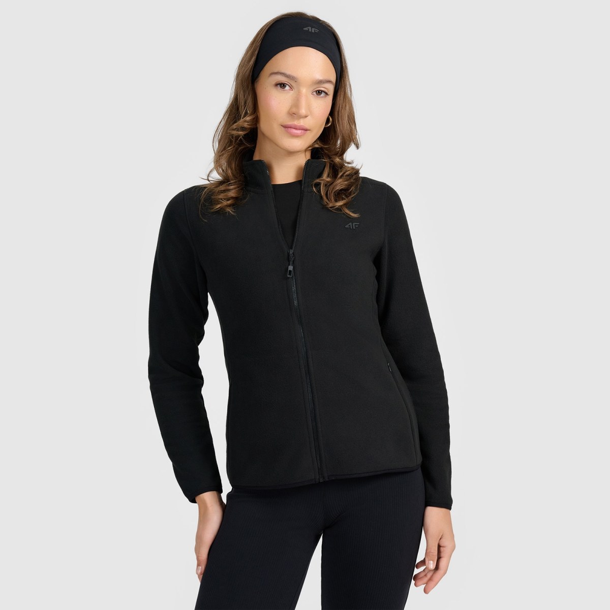 Dámsky slim fleece so stojačikom - čierny · záber 1