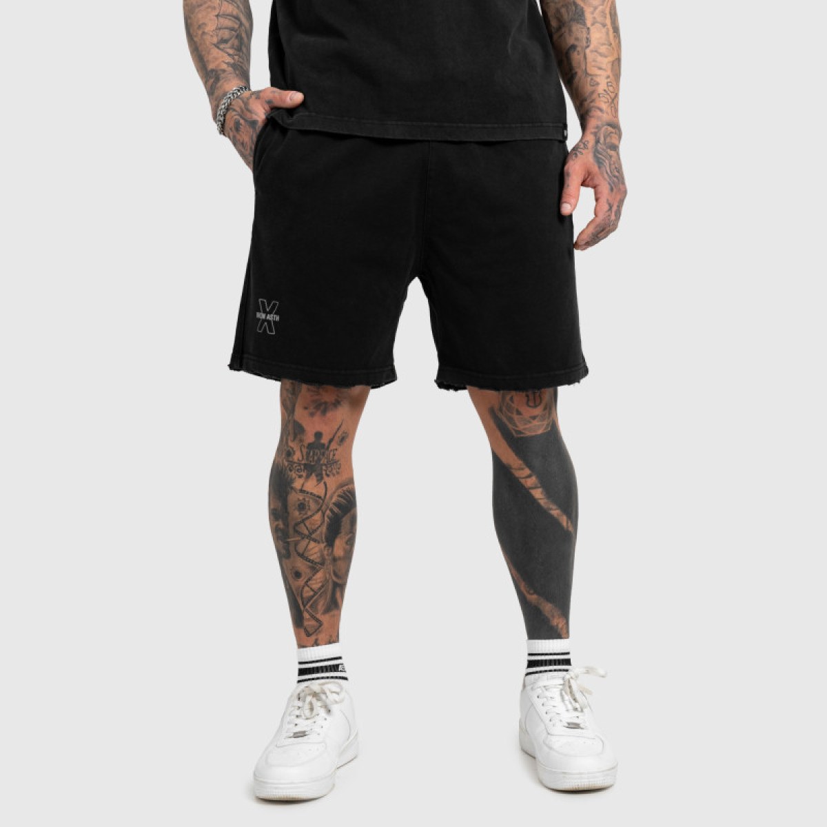 Pánske kraťasy Iron Aesthetics X Washed, čierne · záber 4