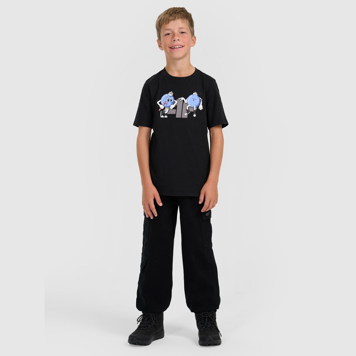 T-shirt regular s vianočnou potlačou chlapčenský - čierny · záber 2