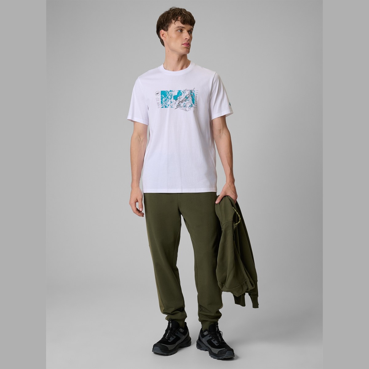 T-shirt regular s potlačou pánsky - biely · záber 4