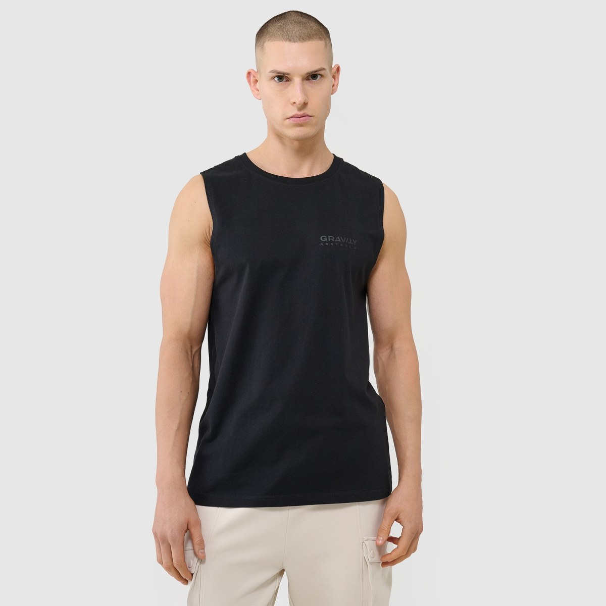 Pánsky oversize tank top - čierny · záber 1