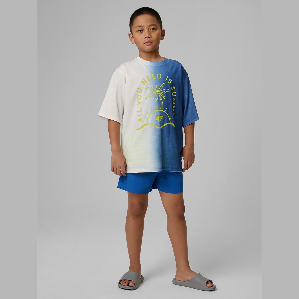 T-shirt loose s potlačou chlapčenský - modrý · záber 6