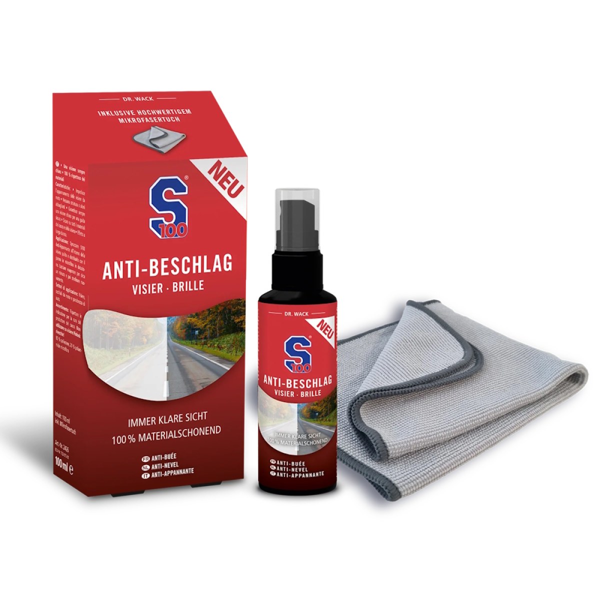 S100 Anti-Fog vrátane utierky z mikrovlákna · záber 1