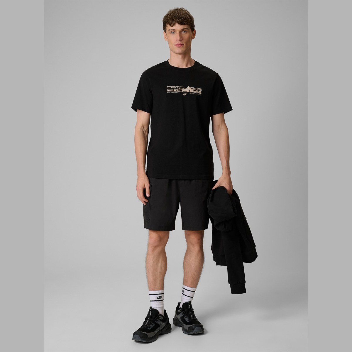 T-shirt regular s potlačou pánsky - čierny · záber 2