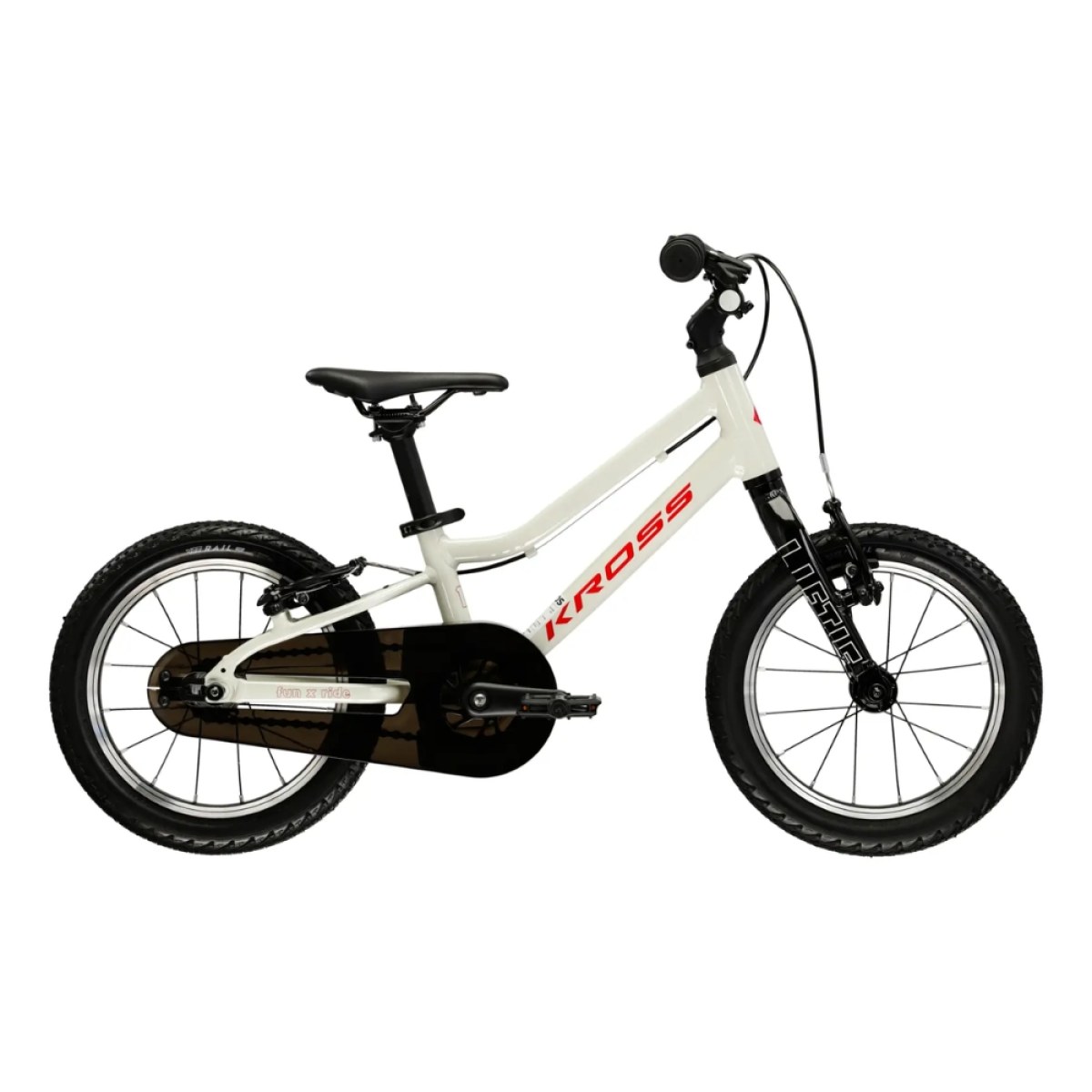 Kross Liftie 14" - model 2025 šedá / červená / lesk - 7" (95-110 cm) · záber 1
