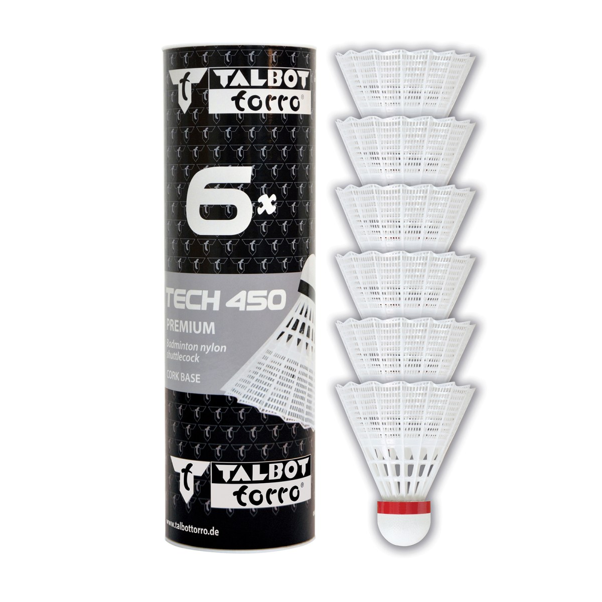 Bedmintonové loptičky TALBOT TORRO Tech 450 Fast 6ks - biele · záber 1
