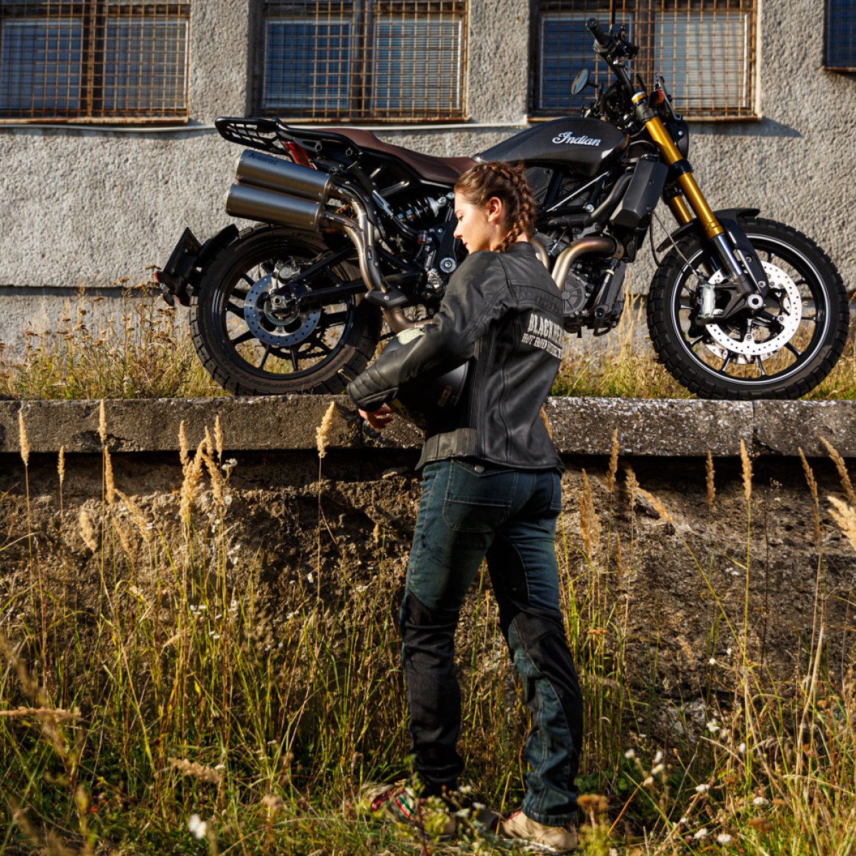 Dámske moto jeansy W-TEC Bolftyna - Veľkosť: S | Farba: Čierna · záber 2