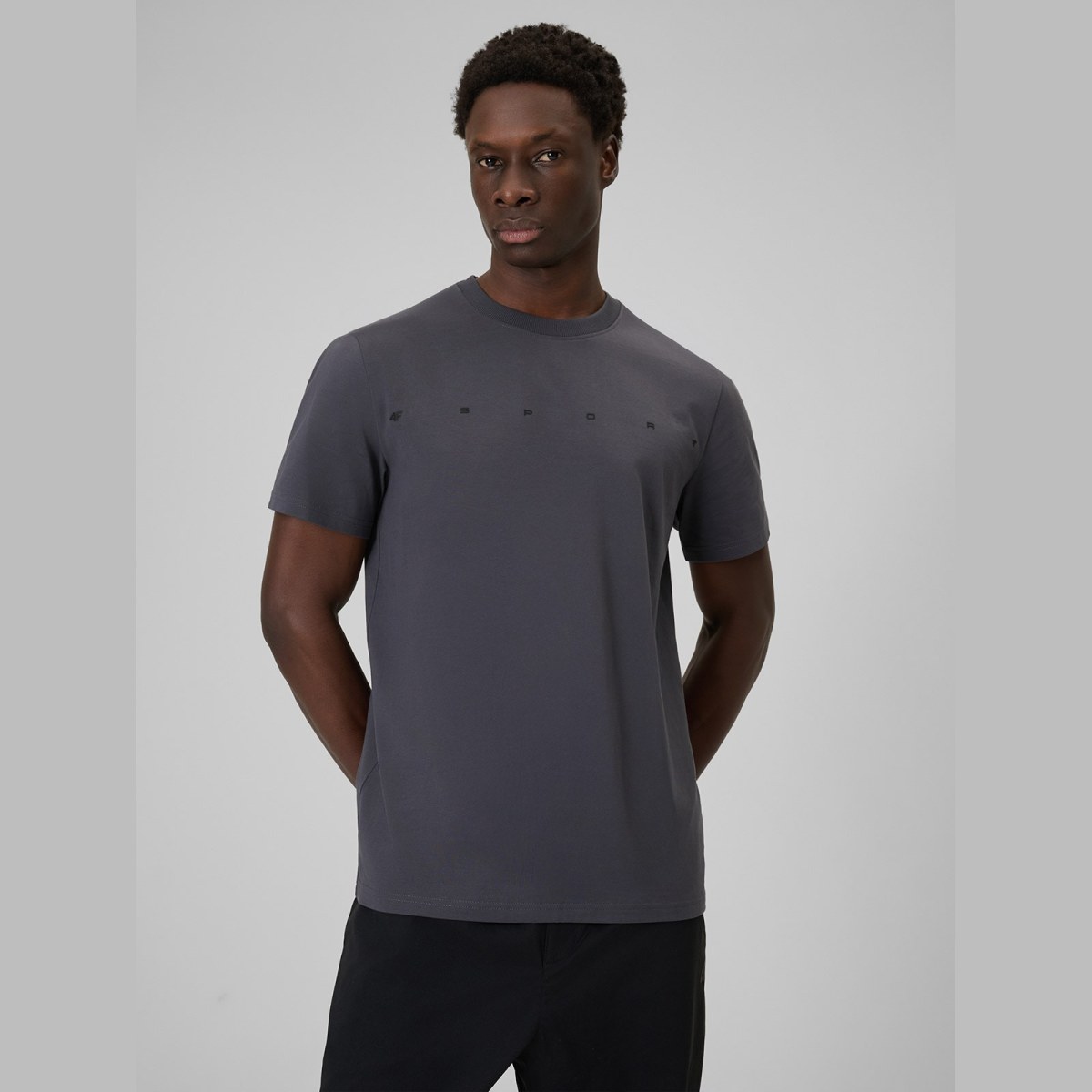 T-shirt regular s potlačou pánsky - sivý · záber 9