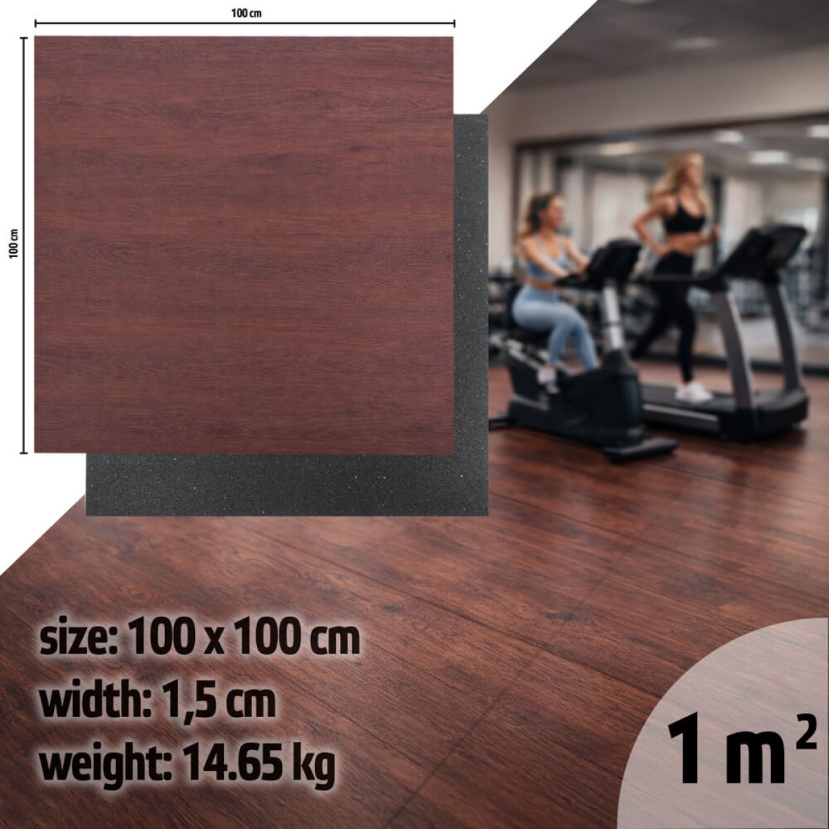 inSPORTline Luxteko Flat 100x100x1,5 cm drevo · záber 1