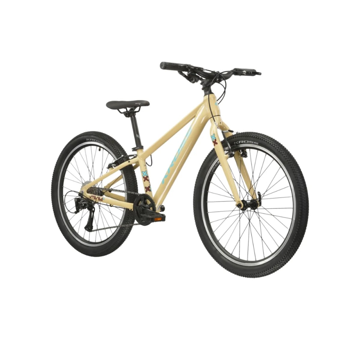 Kross Level JR 1.0 24" - model 2025 béžová / červená / lesk - S (12", 130-150 cm) · záber 1