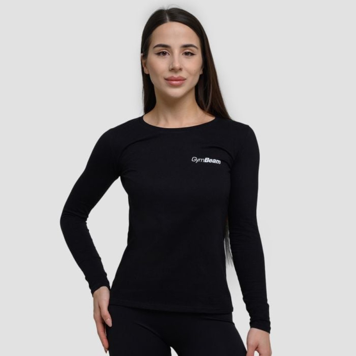 GymBeam Dámske tričko s dlhým rukávom Basic Black M · záber 1