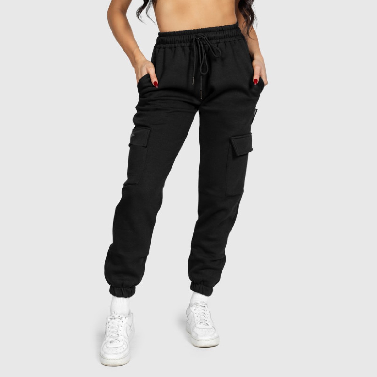 Dámske tepláky Iron Aesthetics Cargo, čierne · záber 3