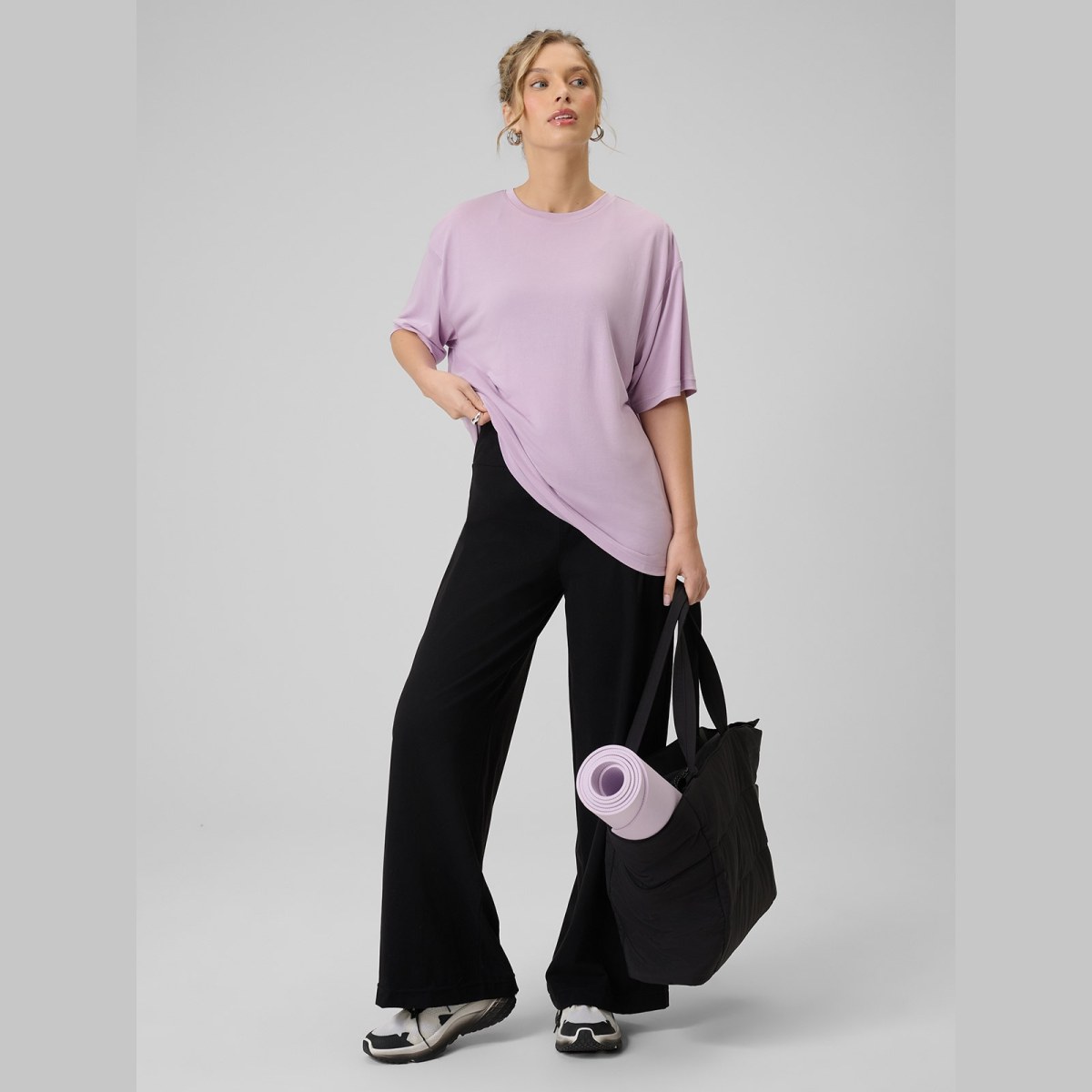 T-shirt loose s modalom dámsky - fialové · záber 2