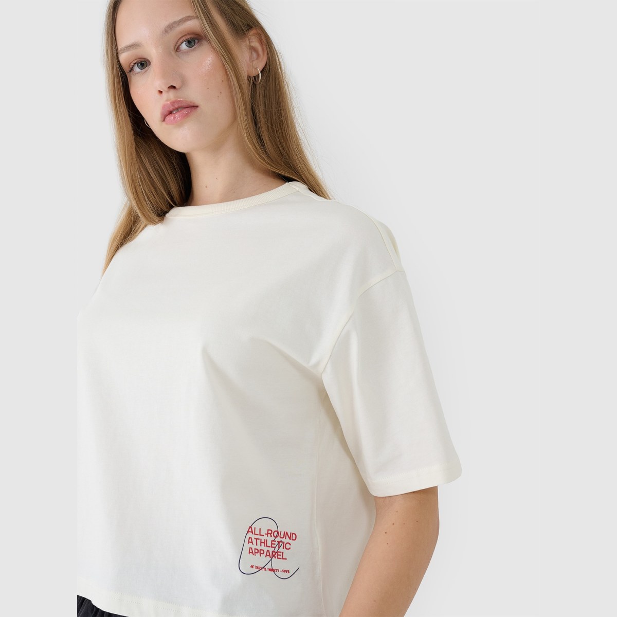 Dámske oversize tričko s potlačou - biele · záber 6