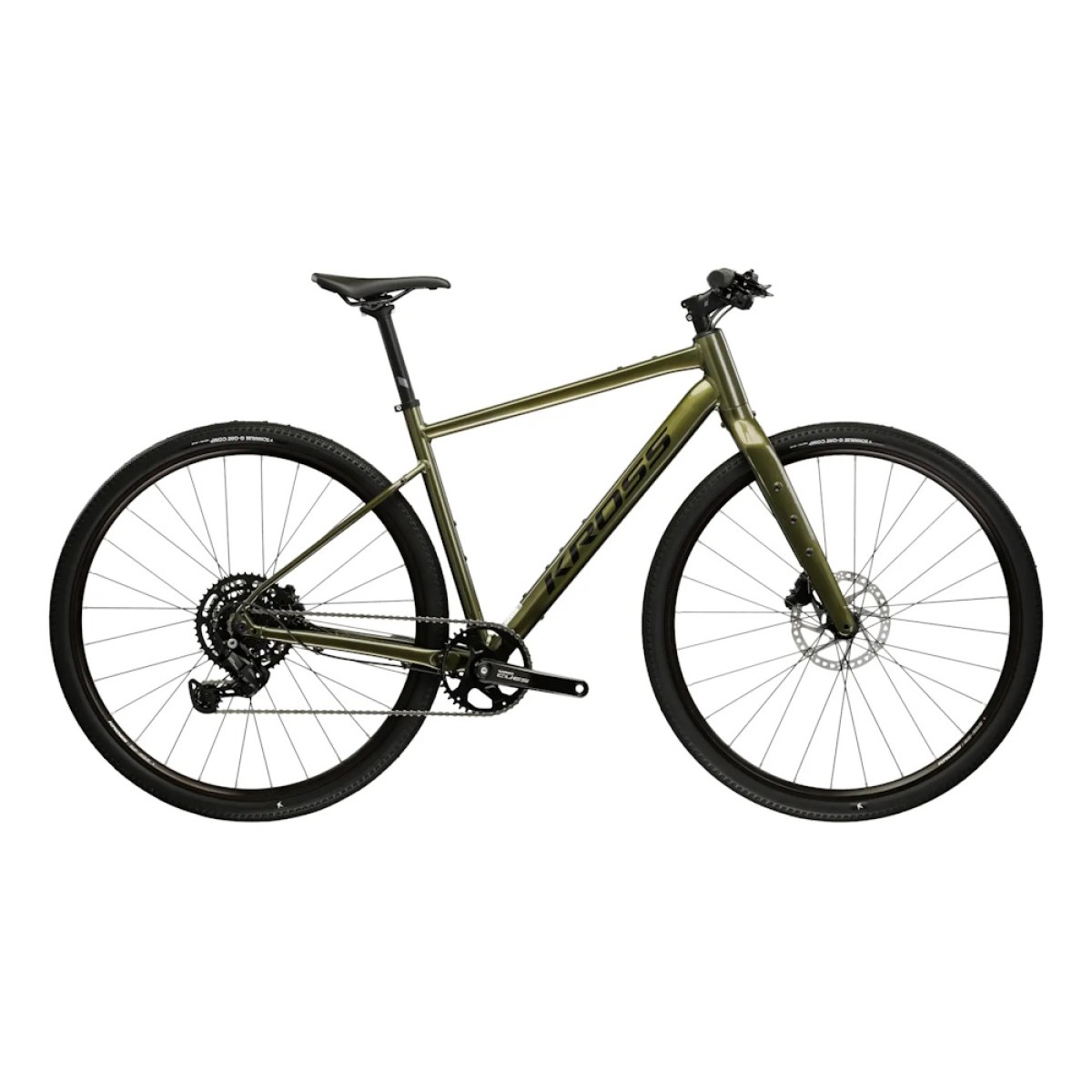 Kross Esker 1.0 FL 28" - model 2026 zelená / grafitová / lesk - XL (21", 183-189 cm) · záber 1