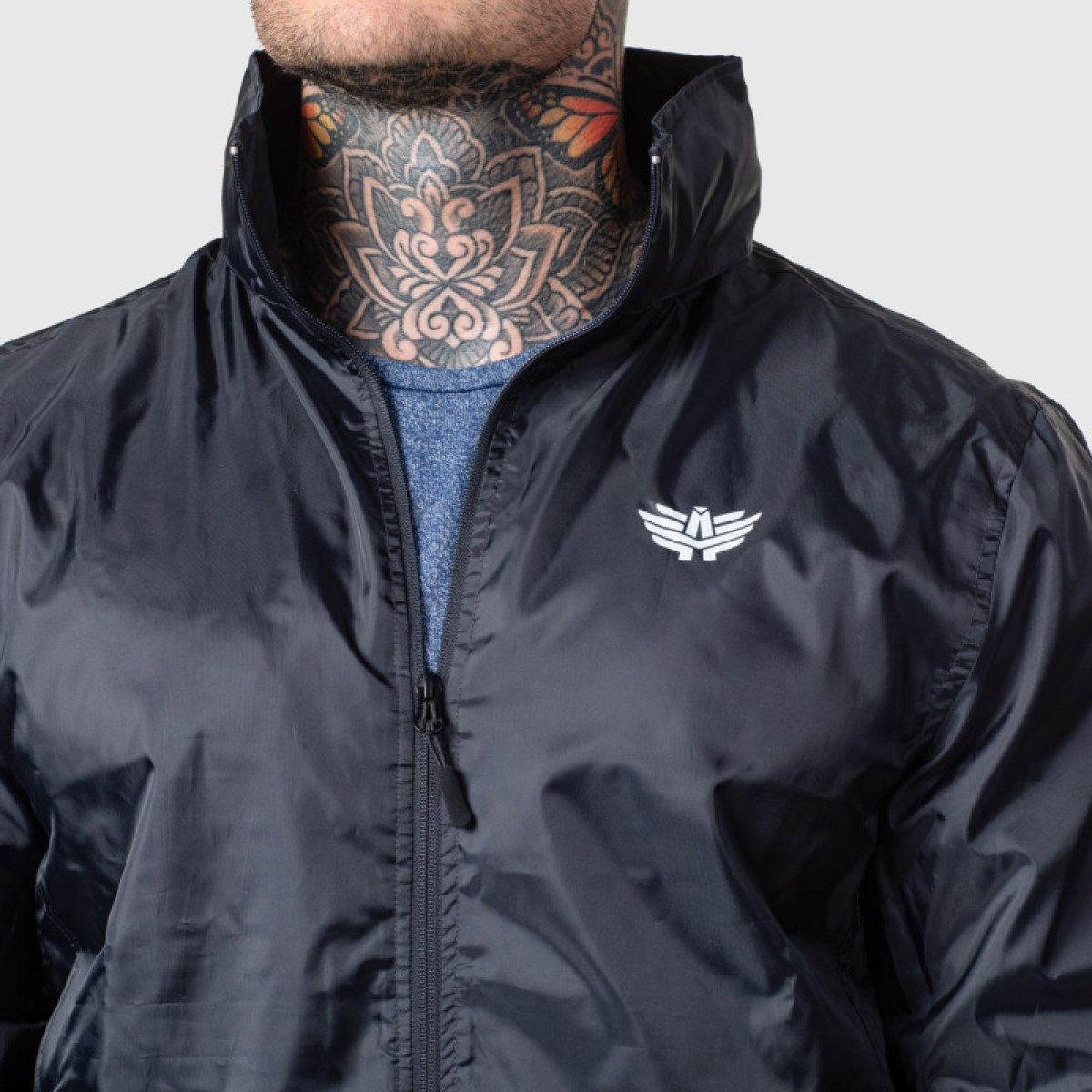 Pánska bunda Iron Aesthetics Windblocker, čierna · záber 5