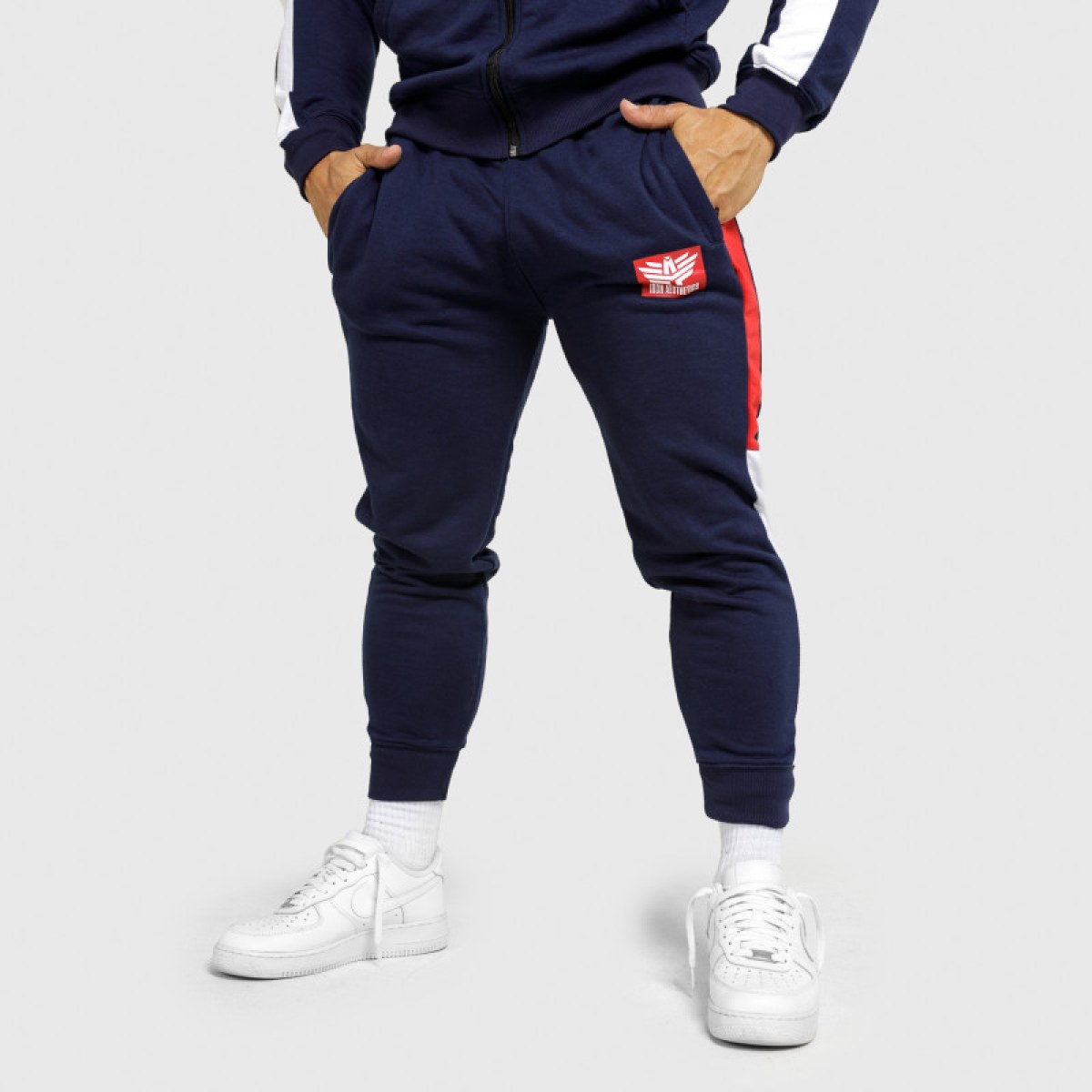 Jogger tepláky Iron Aesthetics Tricolora, navy · záber 1