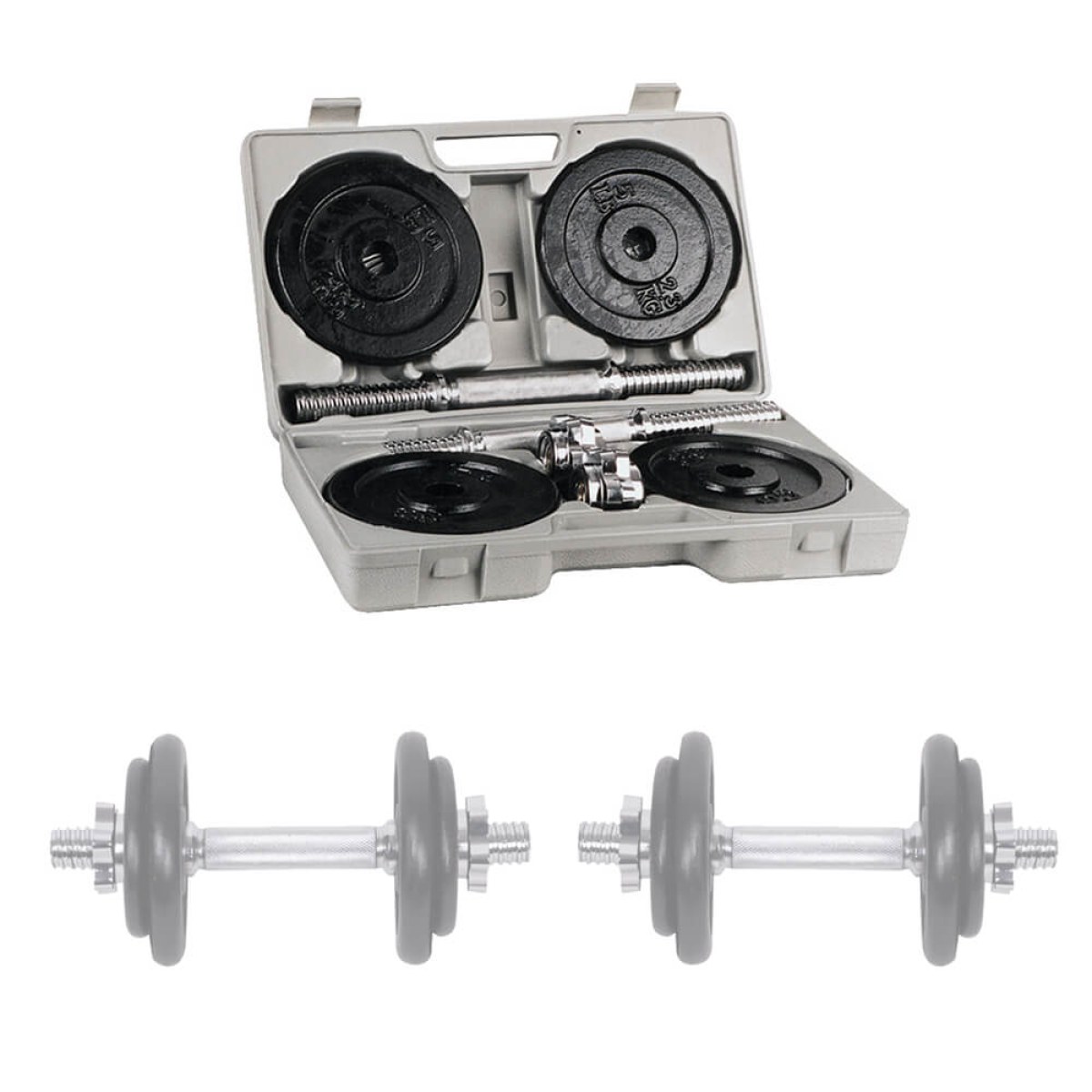 Jednoručky v kufríku inSPORTline set 2x 5-10kg · záber 1