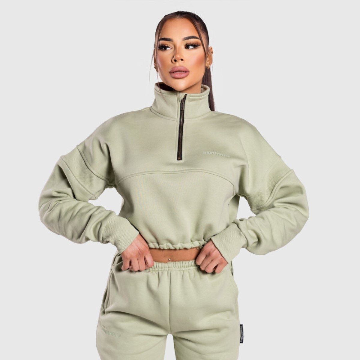 Dámska crop mikina Iron Aesthetics Simone, zelená · záber 4