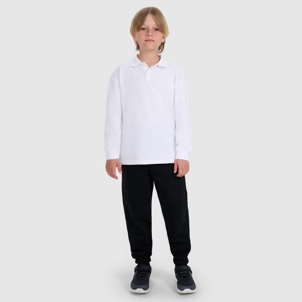 Chlapčenské polo longsleeve regular - biela · záber 2