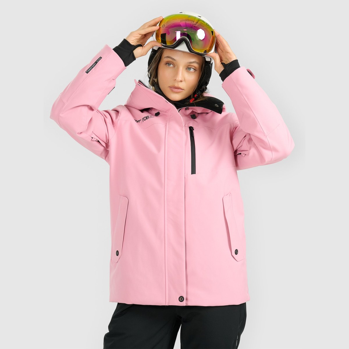 Dámska snowboardová bunda membrána 15000 - ružová · záber 1