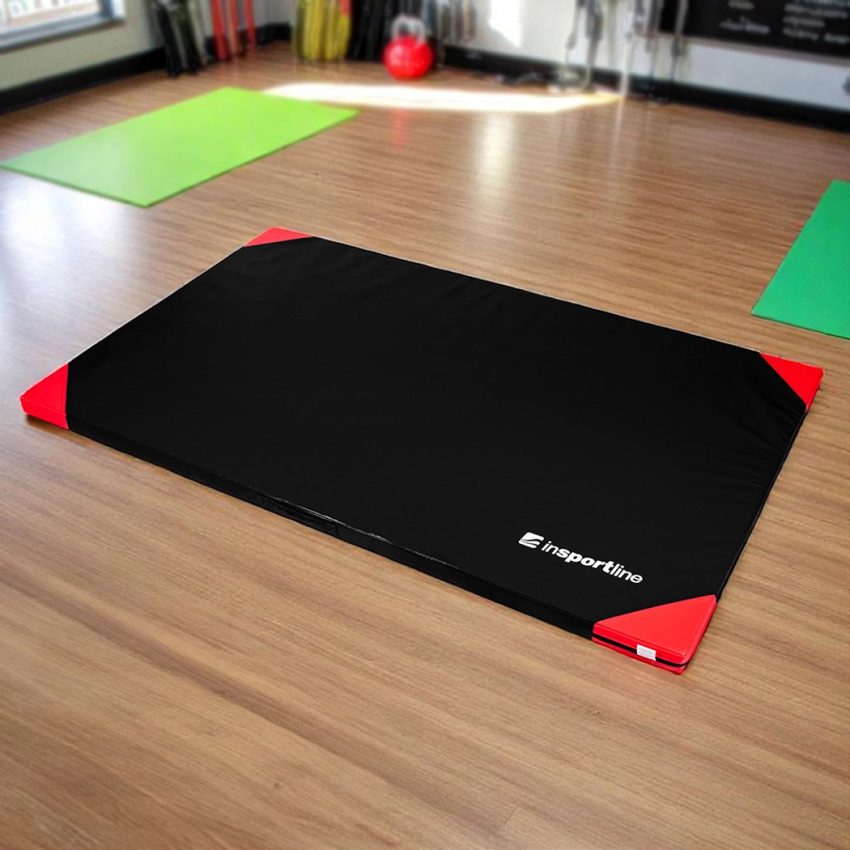 Gymnastická žinenka inSPORTline Gabyk T90 200x120x6 cm - Farba: Čierna · záber 1