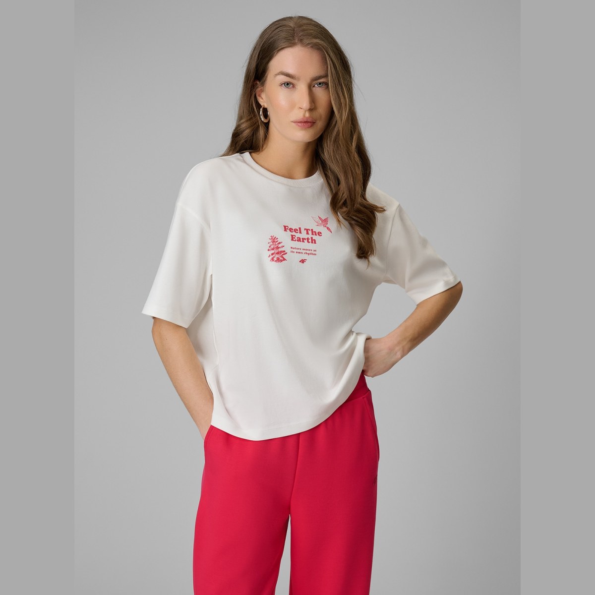 T-shirt regular s potlačou dámsky - biely · záber 7