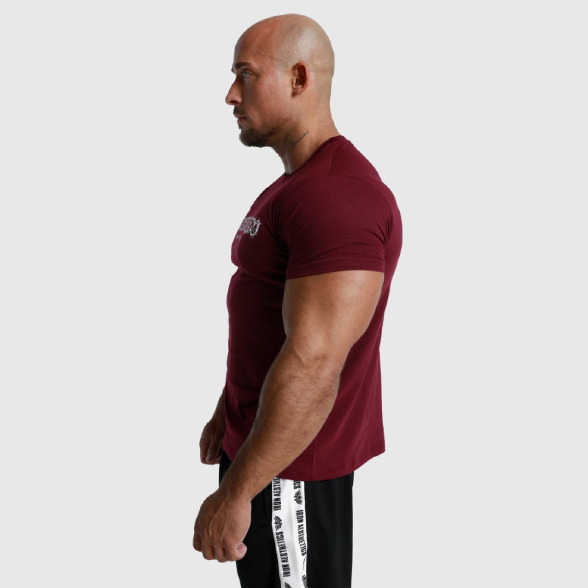 Pánske fitness tričko Iron Aesthetics Unbroken, bordové · záber 4