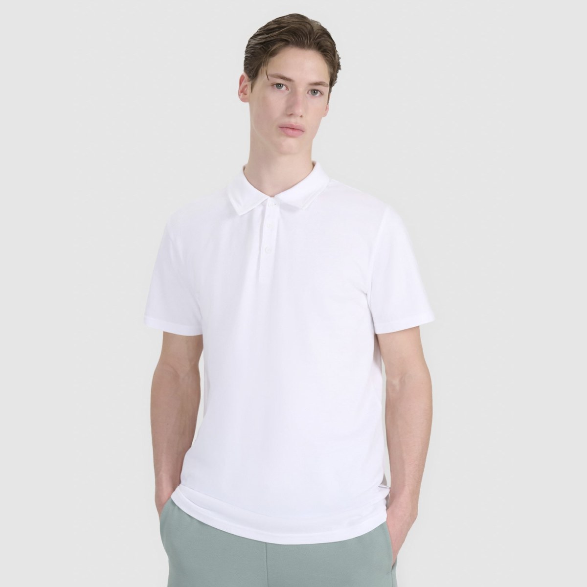 Pánske regular polo tričko - biele · záber 3