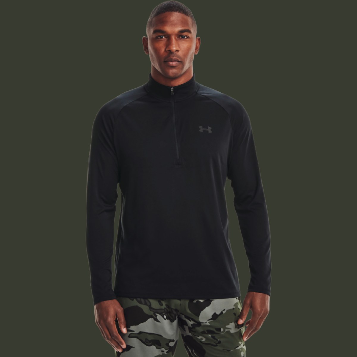 Under Armour Pánske Tričko Tech 2.0 1/2 Zip Black SS · záber 1