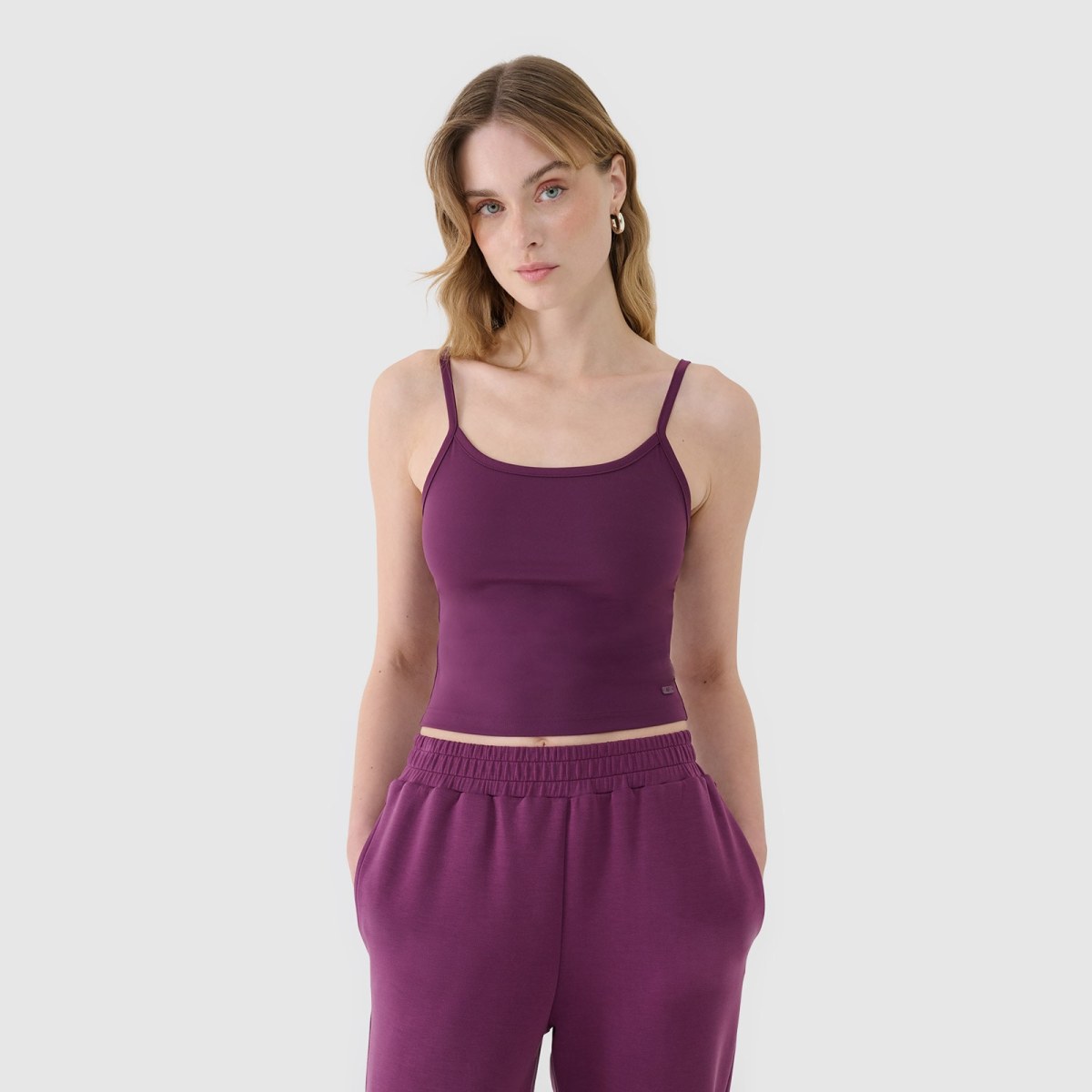Dámsky slim crop-top - fialový · záber 1