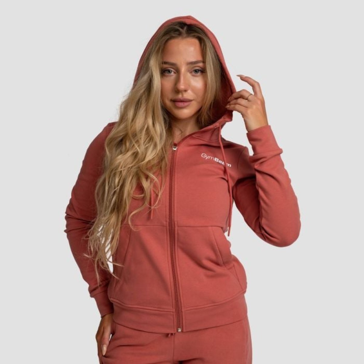 GymBeam Dámska mikina so zipsom Limitless Cinnamon LL · záber 1