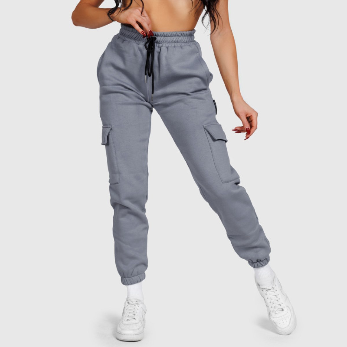 Dámske tepláky Iron Aesthetics Cargo, sivé · záber 2