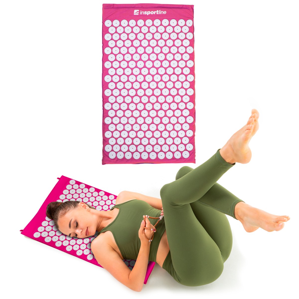 Akupresúrna podložka inSPORTline AKU-500 75x44 cm - Farba: Ružová · záber 1