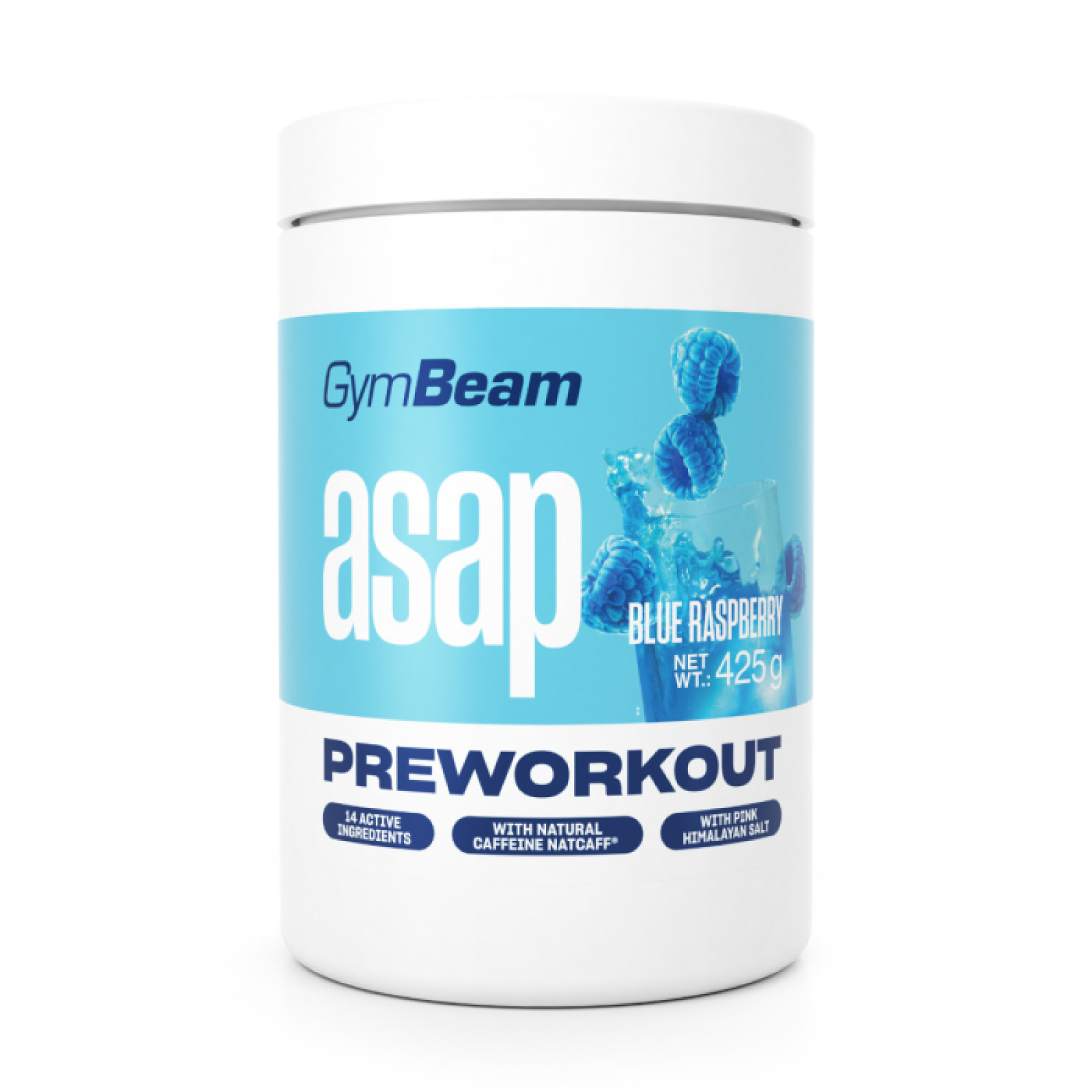 GymBeam ASAP Pre-Workout modrá malina · záber 1