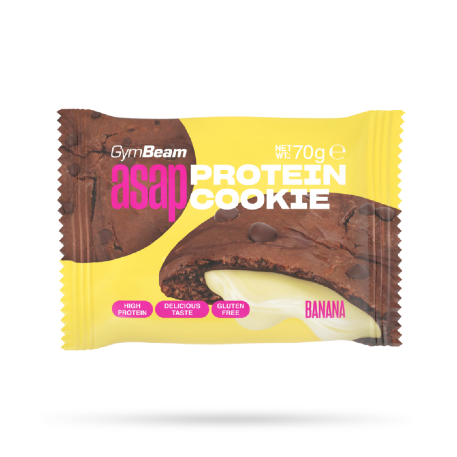 GymBeam ASAP Protein Cookie banán - Príchuť: Banán | Hmotnosť: 0,07 kg | Balenie: 10 · záber 1