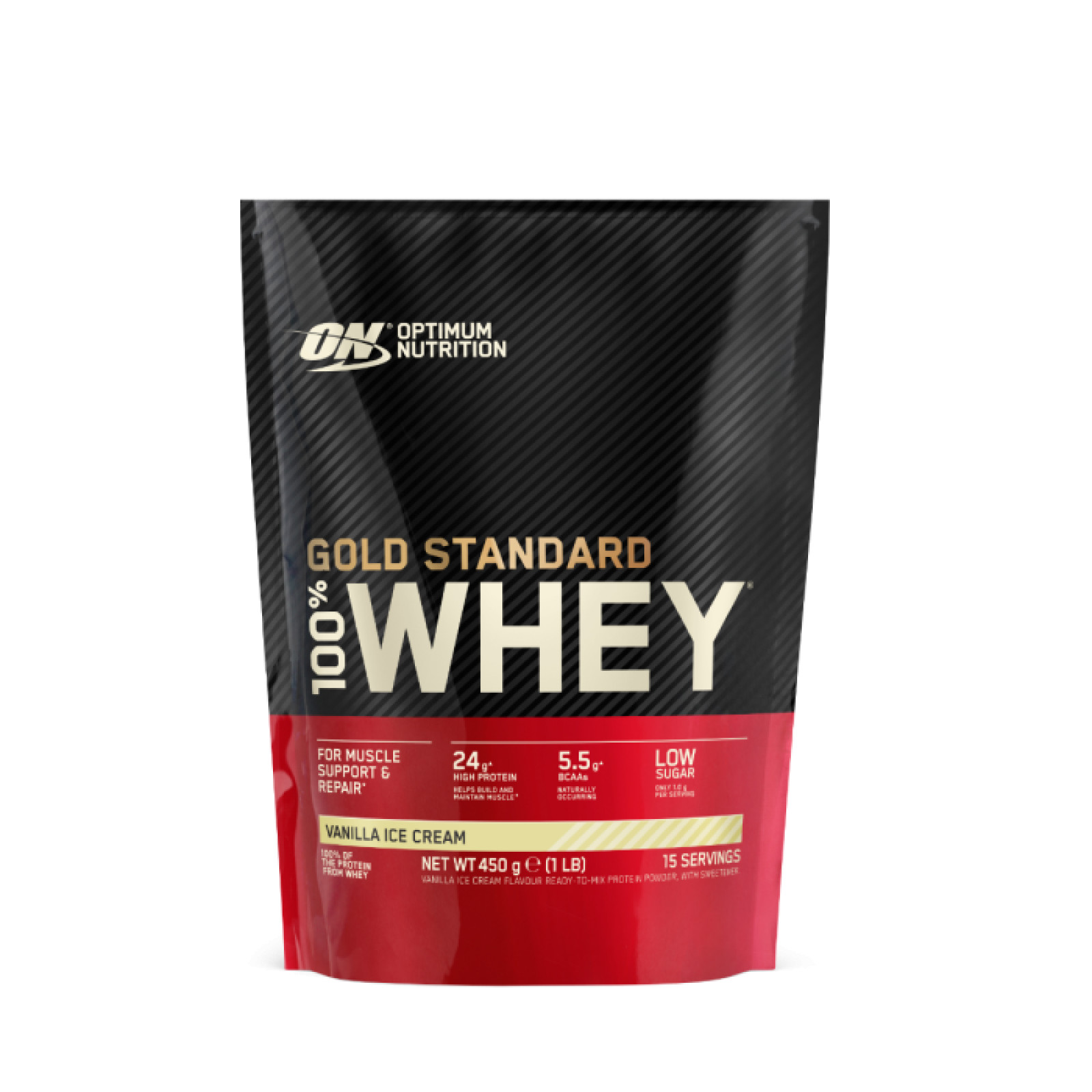 Optimum Nutrition 100 Whey Gold Standard vanilková zmrzlina - Príchuť: Vanilková zmrzlina | Hmotnosť: 0,45 kg | Balenie: 4 · záber 1