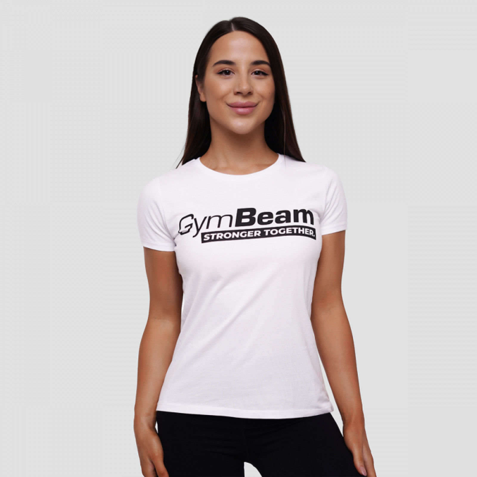 GymBeam Dámske tričko Stronger Together White MM · záber 1