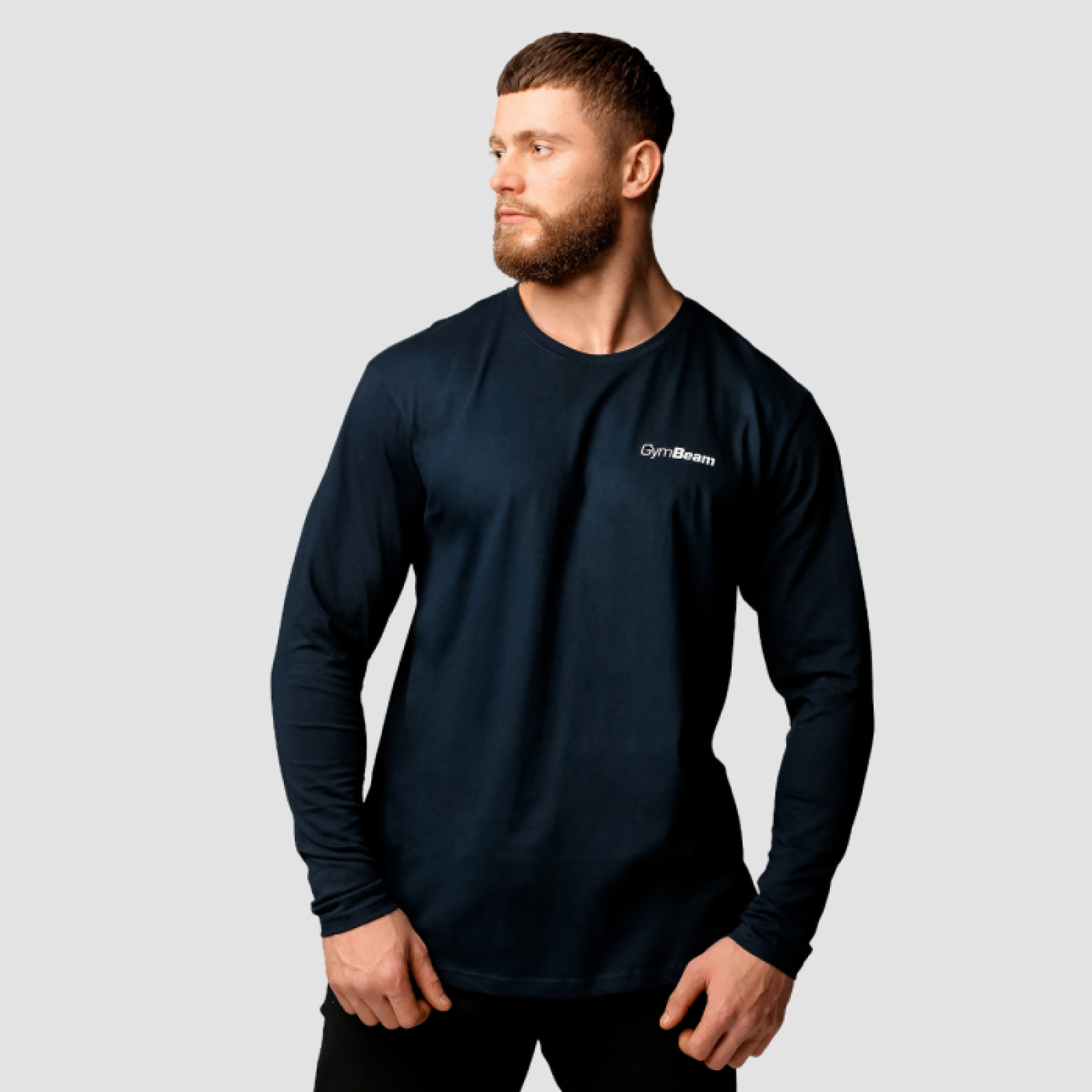 GymBeam Tričko Basic s dlhým rukavom Navy LL · záber 1