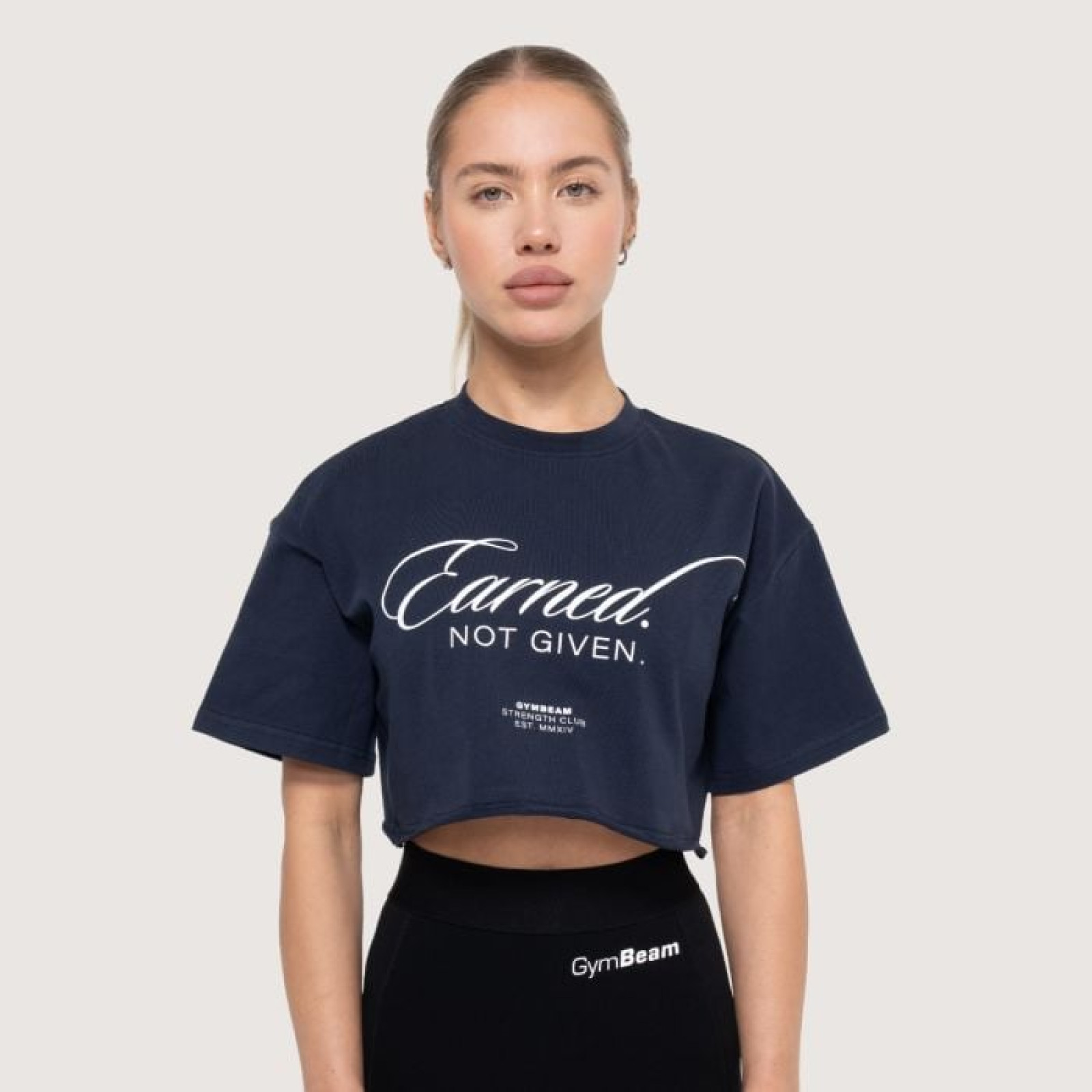 GymBeam Dámske cropped tričko Earned Midnight S · záber 1