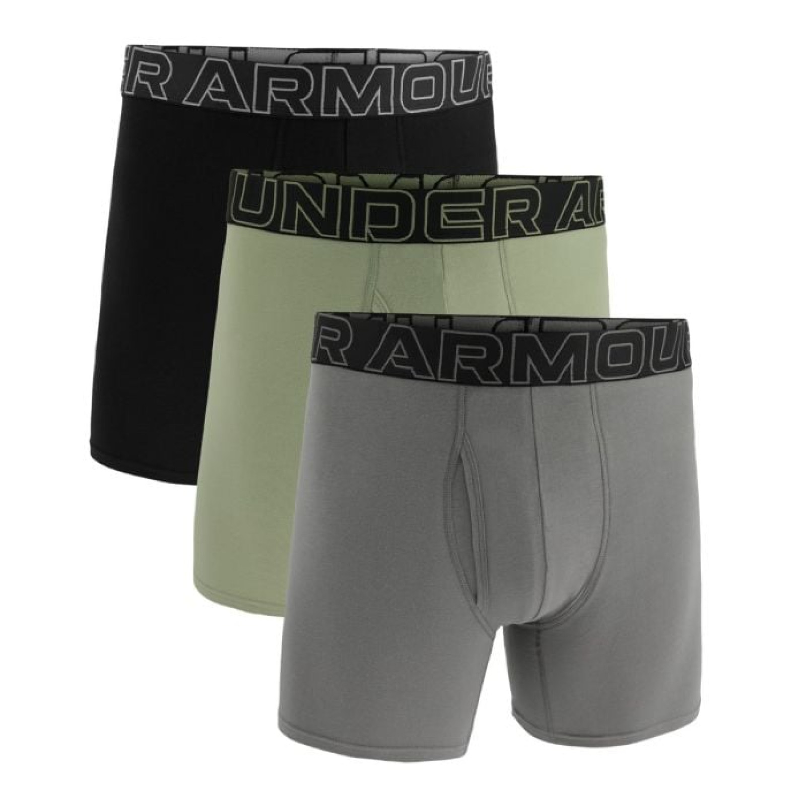 Under Armour Pánske boxerky Perf Cotton 6in 3Pack Green SS · záber 1