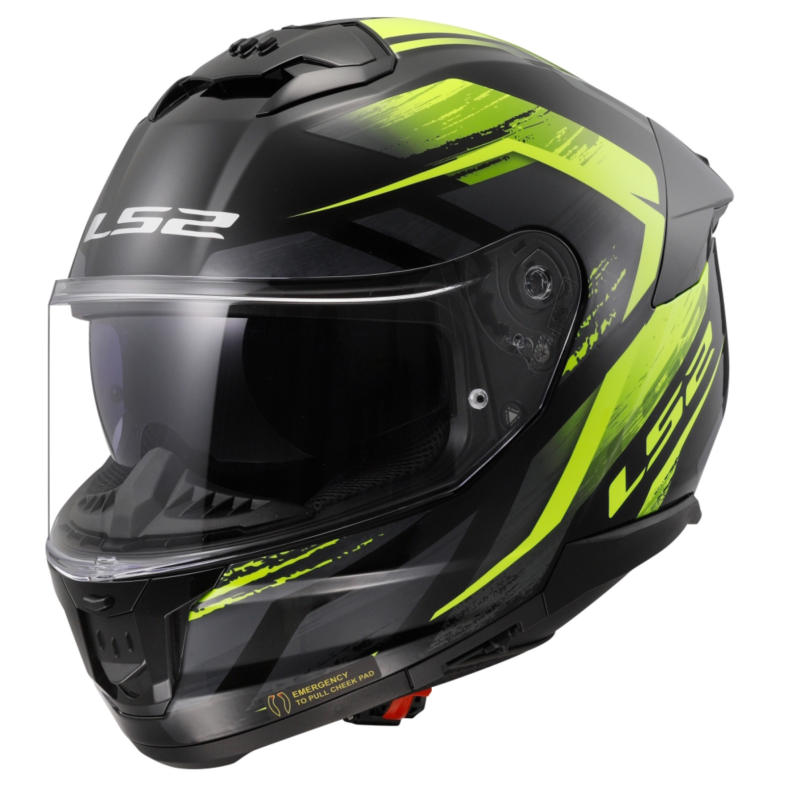 LS2 FF808 Stream II Fury Black H-V Yellow M (57-58) · záber 1