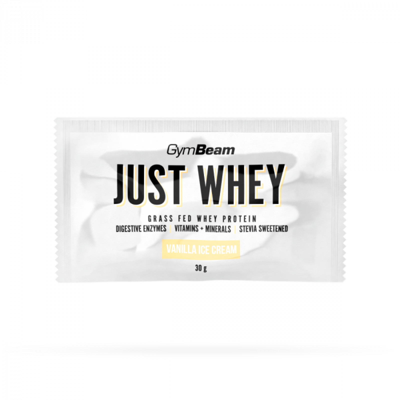 GymBeam Vzorka Just Whey vanilková zmrzlina · záber 1