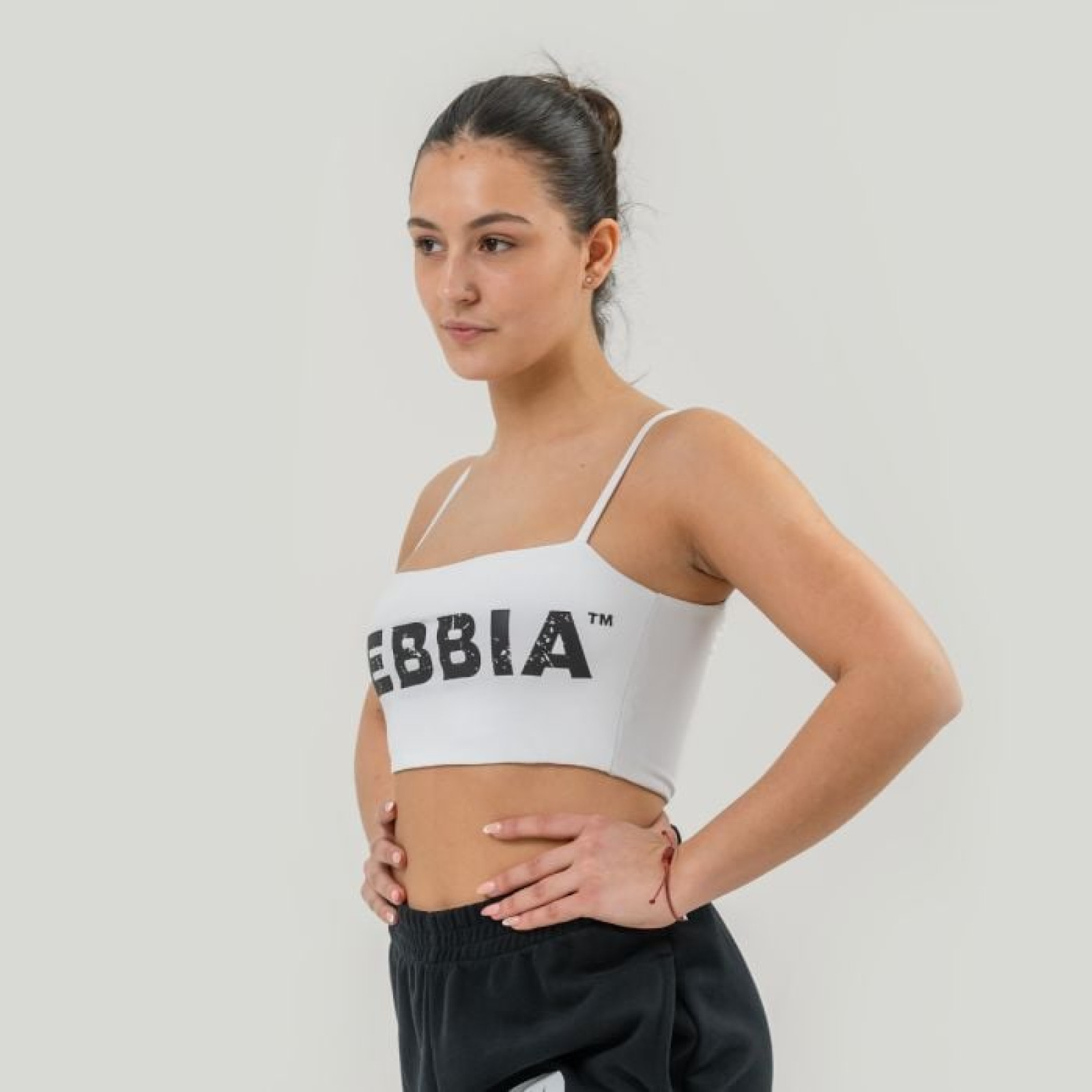 NEBBIA Bandeau športová podprsenka Back Check White SS · záber 1